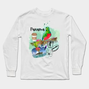 Panama Coffee Birds Beach Long Sleeve T-Shirt